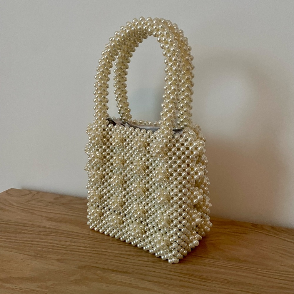 Beaded Top Handle Bag